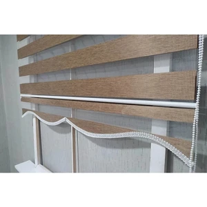 Bambu Koyu Ahşap R-16 Zebra Perde Etek Dilimli Hediye (Alüminyum Kasa)