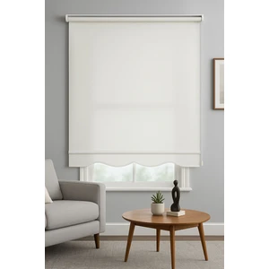 Ekru Stor Zebra Güneşlik Perde .eteği Dilimli ,ithal Kumaş , Alüminyum Kasa Metal Ayak.