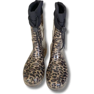 Konçlu Peluşlu Kadın Yağmur Çizmesi 36-40 Leopar