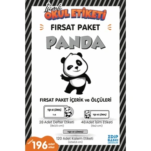 Edip Baskı Panda Fırsat Paket Okul Etiketi