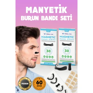 Manyetik Siyah Burun Bandı 60’lı Paket Premium, Nefes Açan, Horlamayı Azaltan, Rahat Uyku ve Spor İçin