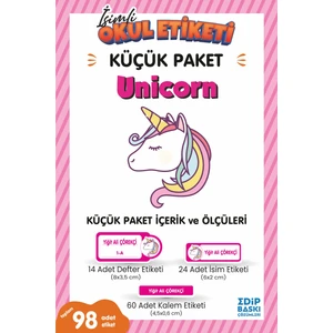 Edip Baskı Unıcorn Küçük Paket Okul Etiketi