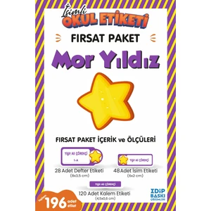 Edip Baskı Mor Yıldız Okul Etiketi Fırsat Paket
