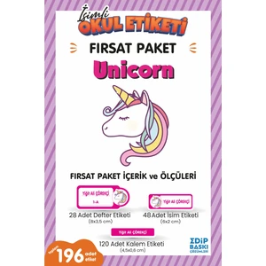 Edip Baskı Unıcorn Fırsat Paket Okul Etiketi