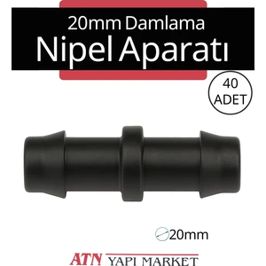 40 Adet 20MM Damlama Sulama Nipel - Bahçe Sulama Hortum Ek Parçası