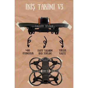 Dji Avata 2 Drone Uyumlu Iniş Takımı V3 Koruma Ayak Aksesuar Aparat Güvenlik Siyah