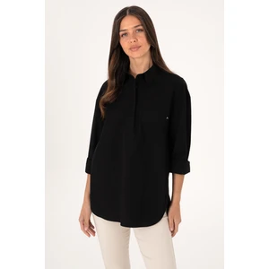 U.s. Polo Assn. Kadın Siyah Gömlek Desenli 50307666-VR046