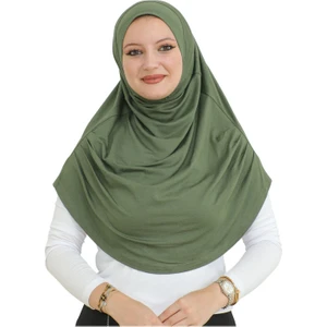 Uzun Hazır Giyim Turban Yumuşak Eşarp Islami Giyim Viskon - Haki
