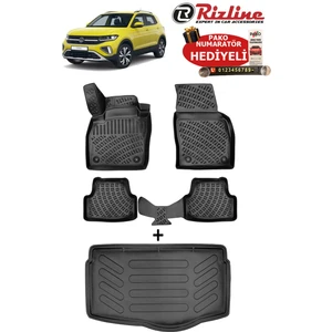 Volkswagen T-Cross 2019-2025 Arası Havuzlu Paspas ve Alt Kademe Bagaj Havuzu Seti Hediyeli