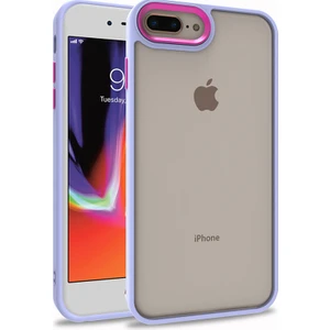 Maks Technology iPhone 8 Plus Uyumlu Mkst Flora Kapak-Lila