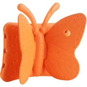 iPad 10.2 2021 (9.nesil)  Uyumlu Mkst Butterfly Standlı Tablet Kılıf-Turuncu