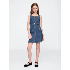 Kız Çocuk Mavi Denim Elbise