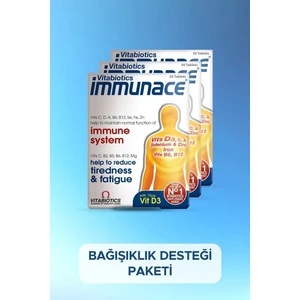 Immunace Demir, Çinko,Selenyum, Magnezyum, D Vitamini İçeren  Destek Vitamini 3'lü Avantaj Paketi