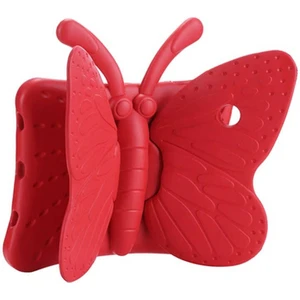 iPad 10.2 2021 (9.nesil)  Uyumlu Mkst Butterfly Standlı Tablet Kılıf-Kırmızı