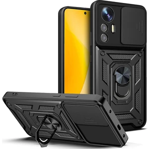 Xiaomi Mi 12 Lite Kılıf Magnetik Standlı Kamera Korumalı Sürgülü Vega Kapak