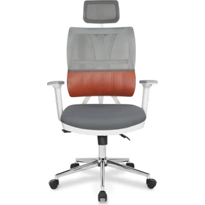 Jumbo Beyaz İskelet Hardal Yarım Derili Antrisit Fileli | Yönetici Koltuğu | Ofis Çalışma Koltuğu | Hareketli Kol