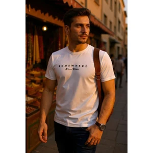 Erkek  Baskılı Yumuşak Kumaş T-Shirt