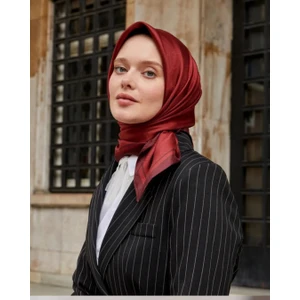 Levidor Bordo Monogram Twill Ipek Eşarp