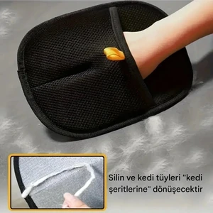 Defne Ateş Çift Taraflı Büyük Boy 24x18 cm Statik Kedi Köpek Tüy Temizleme Eldiveni Giysiler, Mobilyalar ,Halılar Için