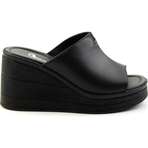 Siyah Leather Kadın Terlik K04040012603