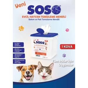 1X250 Yaprak - Soso Kova Evcil Hayvan Kedi Köpek Pati ve Vücut Temizleme Mendili