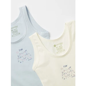 Kız Çocuk Organik Pamuklu Likralı Atlet Fun Cat 4'lü Paket