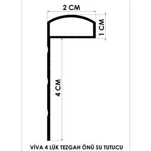 Mutfak Tezgahı Kenarı Su Tutucu Bariyer Alüminyum Profili