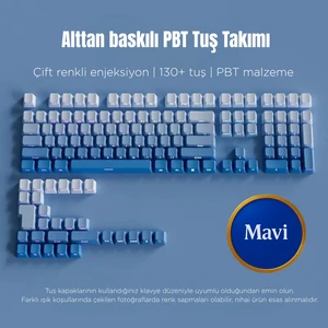 Mekanik Klavye Keycaps Seti- 130 Tuş Pbt Çift Baskılı-Alttan Baskılı Gradyen Renkli