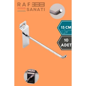 10 Adet Kanallı Pano Kancası 15 cm - Askı Kanca Raf Askısı Raf Aksesuar Tel Askı Raf Kancası