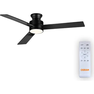 Ceiling Blade Fan 18W 3 Kanatlı Siyah Kumandalı Tavan Vantilatörü