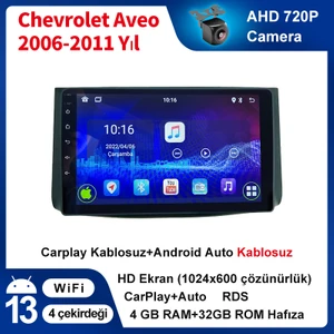 Chevrolet Aveo 2006-2011 Yıl Uyumlu 9 Inç 4 GB Ram 32 GB Hafıza Multimedya Carplay Navigasyon
