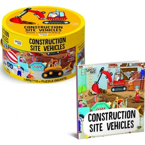 Sassi Junior Yuvarlak Kutulu Puzzle // Construction Site Vehicles (30 Parça)