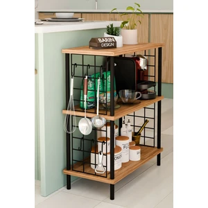 Barin Design 3 Raflı Telli Çevir-Kur Çok Amaçlı Raf Ünitesi | Metal Gövde Mutfak Düzenleyici | Pratik Organizer