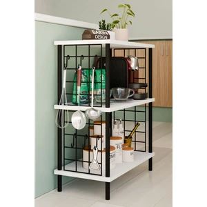 Barin Design 3 Raflı Telli Çevir-Kur Çok Amaçlı Raf Ünitesi | Metal Gövde Mutfak Düzenleyici | Pratik Organizer