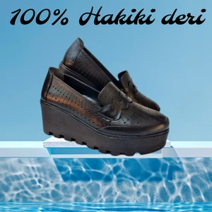 2405  Deri Lazer Delikli Ayakkabı