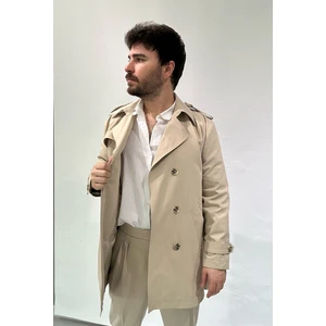 Krem Erkek Trençkot