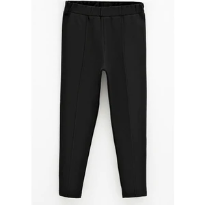 For You Kids Çıma Detaylı Likralı İnterlok Siyah Tayt