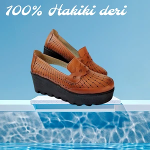 2405  Deri Lazer Delikli Ayakkabı