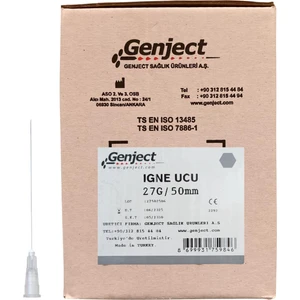 Genject - Enjektör Iğne Ucu Dental Gri Uzun 27GX50MM - 500 Adet