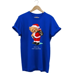 Yılbaşı Yeni Yıl Merry Christmas Sevimli Ayıcık Baskılı %100 Pamuk Regular Fit T-Shirt