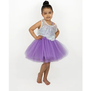 Kız Çocuk Parıltılı Ip Askılı Çıtçıtlı  Body, Kabarık Tütü Etek ve Pullu Tül Crop -3lü Set