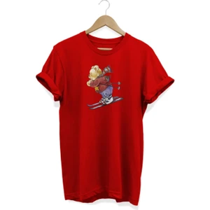 Kayaklı Ayıcık Baskılı T-Shirt