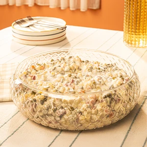 Cage - Mega Büyük Boy Cam Salata Sunum Kasesi 28 cm