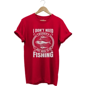 Fishing Balıkçı Balık Baskılı %100 Pamuk Regular Fit T-Shirt