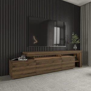 İnarch Dizayn Beliz Modern LED Işıklı 3 Kapaklı, Raflı TV Sehpası – 192 cm