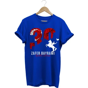 Atatürk 30 Ağustos Zafer Bayramı Bayrak Baskılı %100 Pamuk Regular Fit T-Shirt