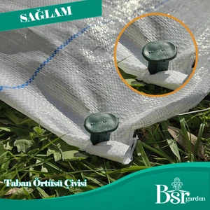 100 Adet Sera Taban Örtüsü Çi̇vi̇si̇ 15 cm Tirnakli Sera Taban Örtüsü Kaziği Sert Plasti̇k Bsr Garden