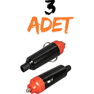 3 Adet 12 Volt Sigortlalı Seyyar Motorsiklet Otomobil Araç Çakmaklık Fişi Soketi