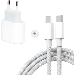 iPhone 15/16/ 17 Pro Pro Max Serisi Uyumlu 35 Watt Hızlı Şarj Aleti Seti Adaptör + Type-C PD Kablo, Örgü Tasarım