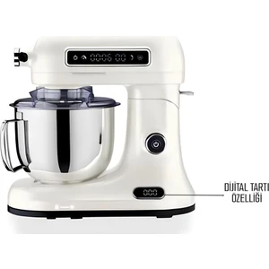 Mix Master Stand Mikser 1600w Vanilya Dijital Tartı Özellikli Güçlü Performans